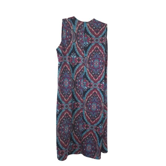 LuLaRoe Kimono Medium Paisley Print Sleeveless Midi Open Vest Boho Festival - Picture 2 of 6